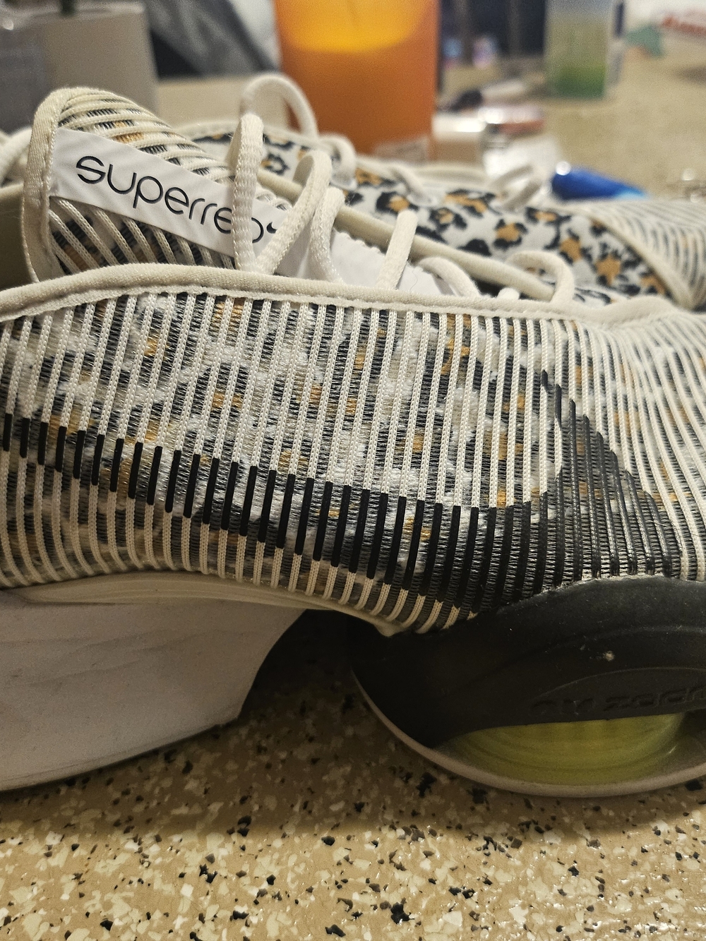 Nike SuperRep X Training Shoe in White with Black and Yellow Details